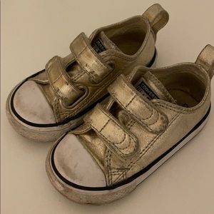 Gold Velcro Converse